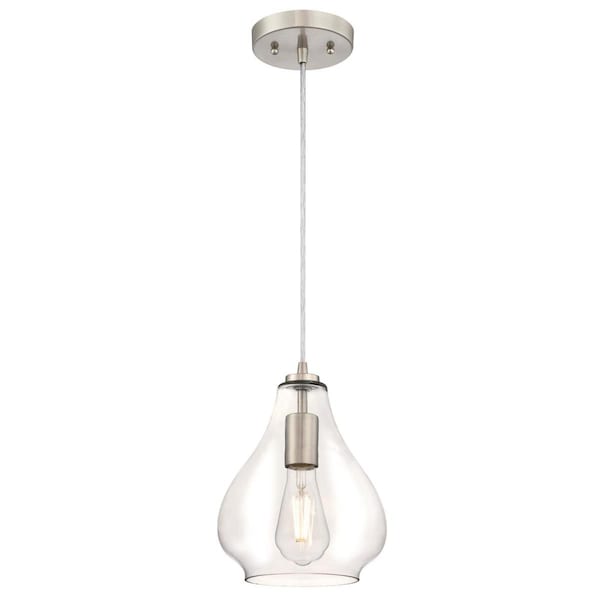 Westinghouse Pendant 60W Mini Wes, Brushed Nickel Clear Glass 6106400 - main